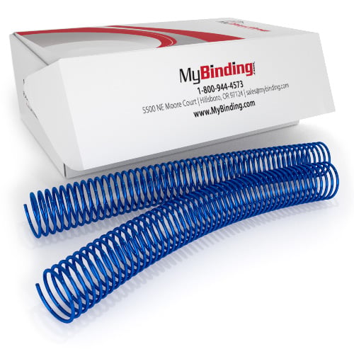 35mm Blue 4:1 Pitch Spiral Binding Coil - 100pk