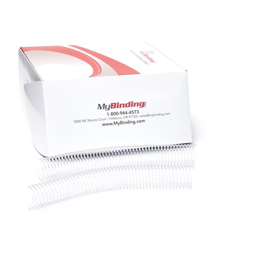 35mm Clear 4:1 Pitch Spiral Binding Coil - 100pk