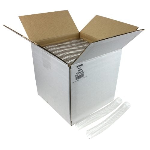 35mm Clear 4:1 Pitch Spiral Binding Coil - 100pk