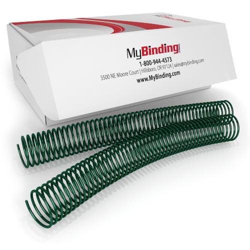 35mm Forest Green 4:1 Pitch Spiral Binding Coil - 100pk