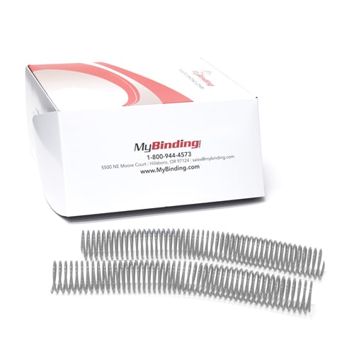 35mm Silver 4:1 Pitch Spiral Binding Coil - 100pk
