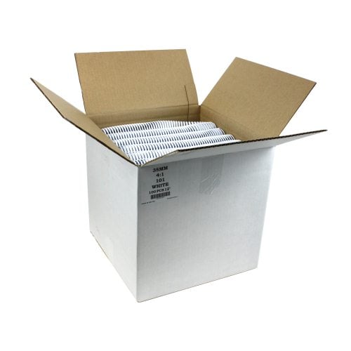 35mm White 4:1 Pitch Spiral Binding Coil - 100pk