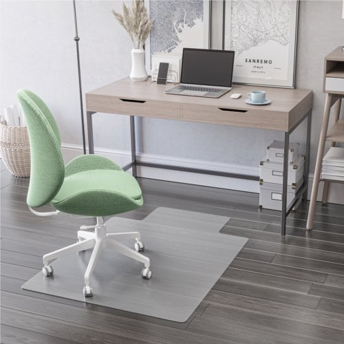 36" x 48" Deflecto® Antimicrobial EconoMat Chair Mat for Hard Floors Lipped Shape with Straight Edges
