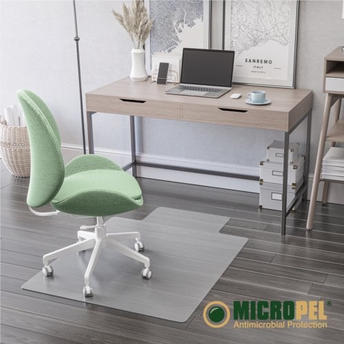 36" x 48" Deflecto® Antimicrobial EconoMat Chair Mat for Hard Floors Lipped Shape with Straight Edges