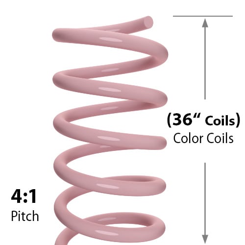 36" Pink 18mm Spiral Binding Color Coil (4:1 Pitch) - 100pk