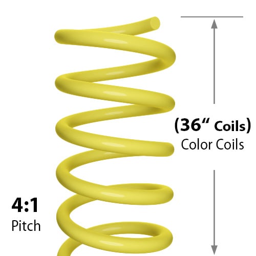 36" Yellow 15mm Spiral Binding Color Coil (4:1 Pitch) - 100pk