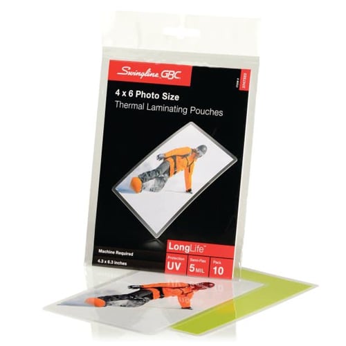 GBC Swingline LongLife 5mil 4" x 6" Photo Size Thermal Laminating Pouches 10pk - 3747322B
