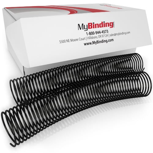 38mm Black 4:1 Pitch Spiral Binding Coil - 100pk