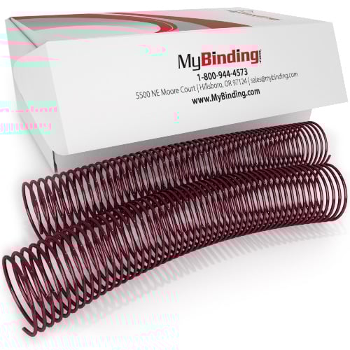 38mm Burgundy 4:1 Pitch Spiral Binding Coil - 100pk