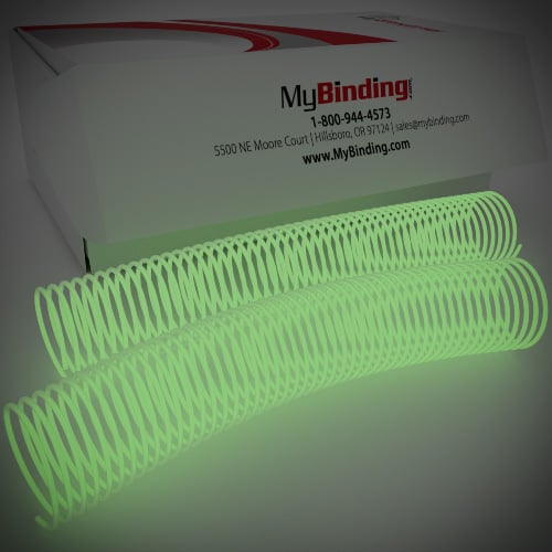 38mm Glow in the Dark 4:1 Pitch Spiral Binding Coil - 100pk