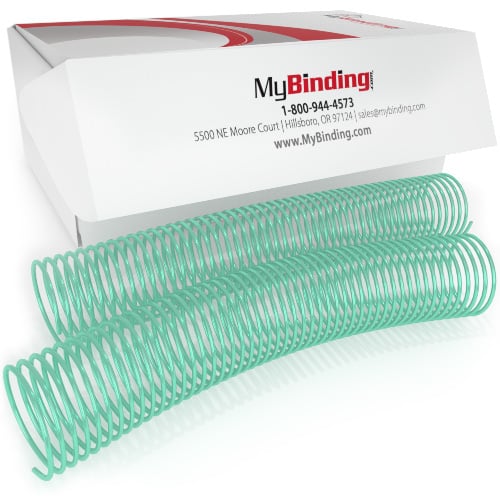 38mm Mint Green 4:1 Pitch Spiral Binding Coil - 100pk