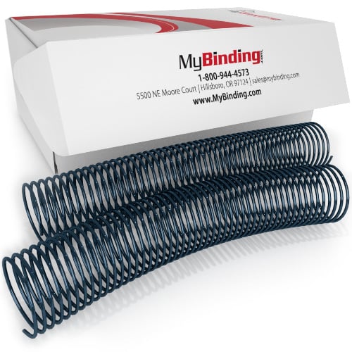 38mm Navy 4:1 Pitch Spiral Binding Coil - 100pk
