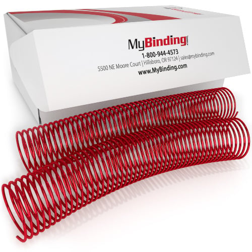 38mm Red 4:1 Pitch Spiral Binding Coil - 100pk
