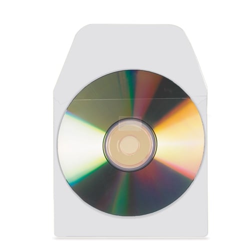 3L Self-Adhesive 5" x 5" CD Pocket with Repositionable Flap - 100pk