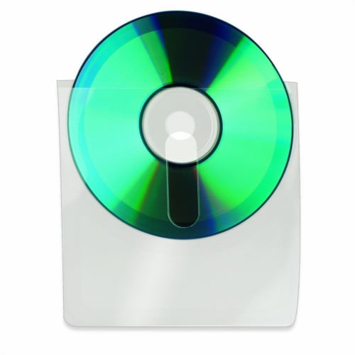3L Self-Adhesive 5" x 5" CD Pocket with Finger Hole - 1000pk