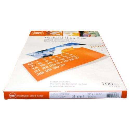 3mil GBC HeatSeal Ultra Clear Legal Size Laminating Pouches 100pk - 3200408