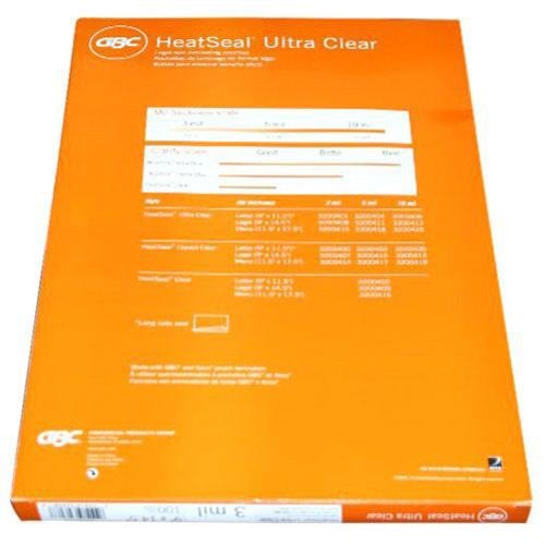 3mil GBC HeatSeal Ultra Clear Legal Size Laminating Pouches 100pk - 3200408