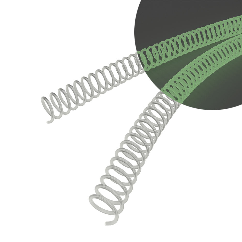 15mm Glow in the Dark 4:1 Pitch Spiral Binding Coil - 100pk
