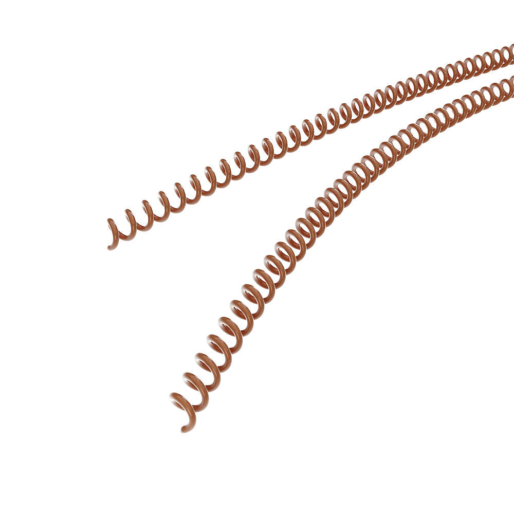 7mm Light Brown 4:1 Pitch Spiral Binding Coil - 100pk