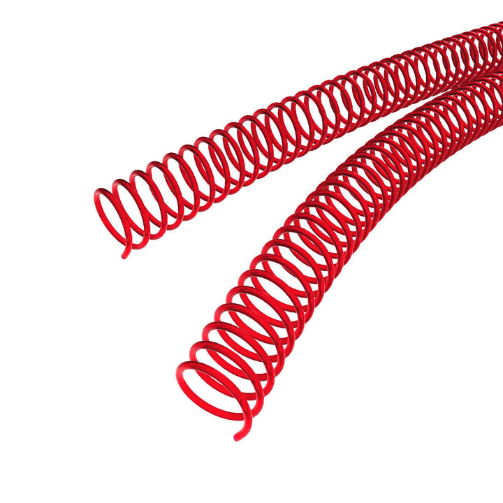 20mm Neon Red 4:1 Pitch Spiral Binding Coil - 100pk