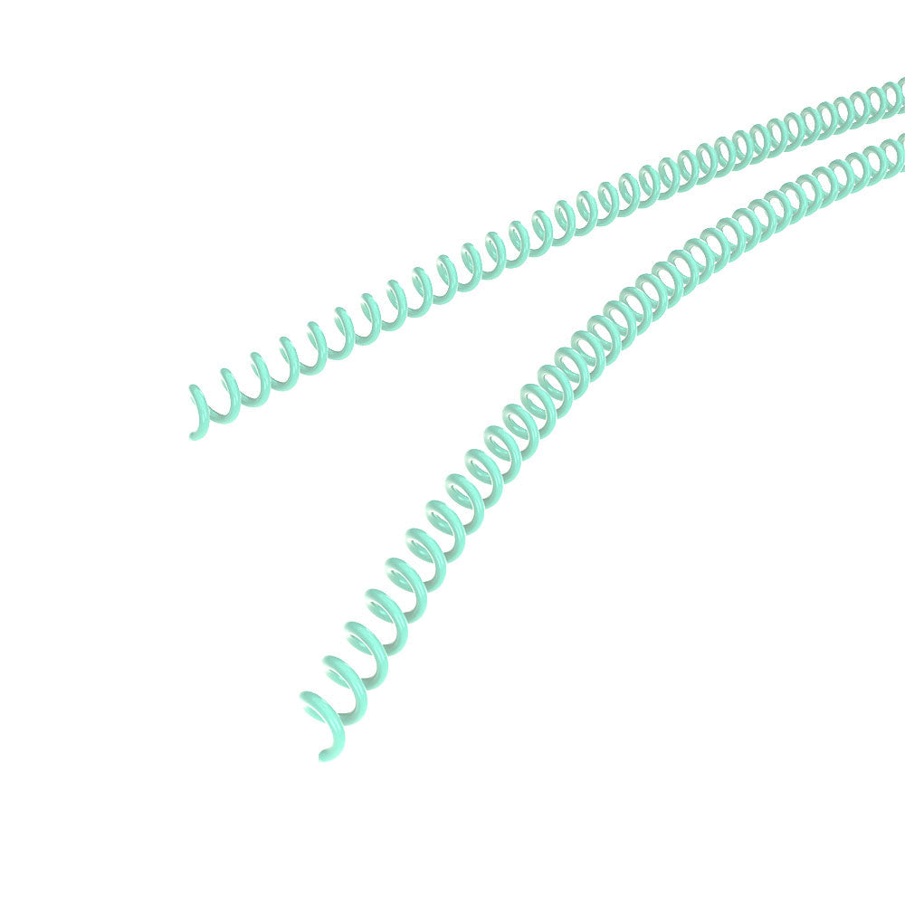 8mm Turquoise 4:1 Pitch Spiral Binding Coil - 100pk