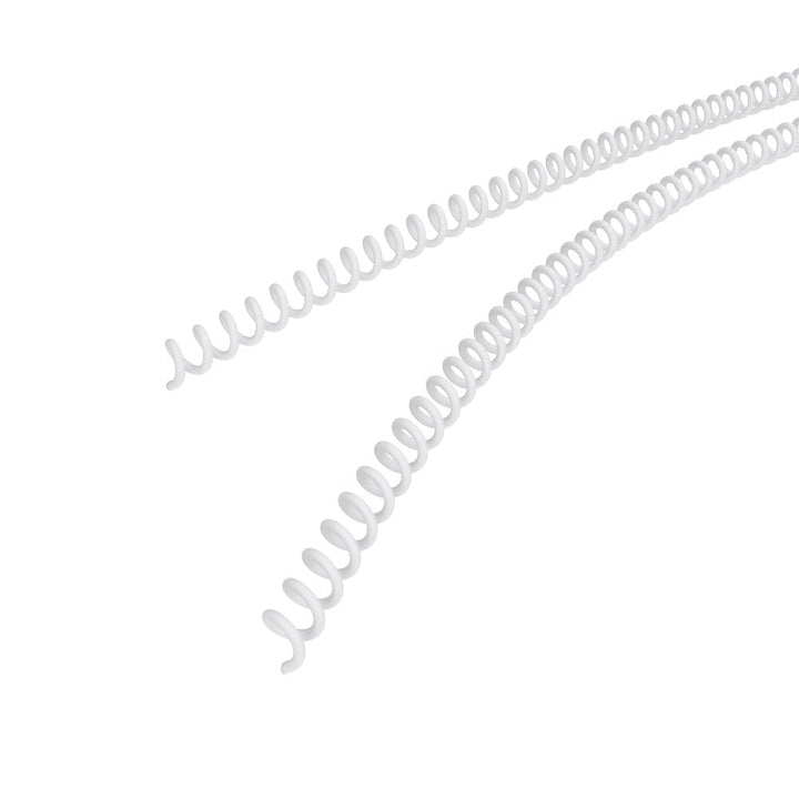 8mm White 4:1 Pitch Spiral Binding Coil - 100pk