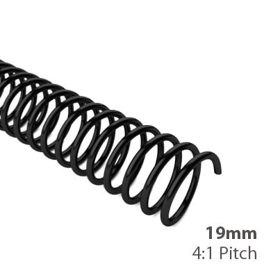 19mm 4:1 Pitch Plastic Spiral Binding Coils