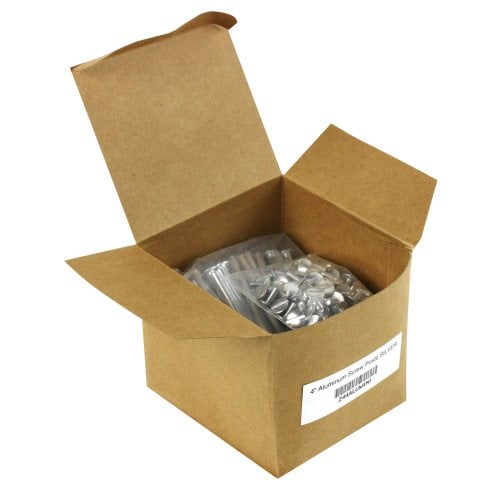 4" Silver Aluminum Screw Posts - 100pk