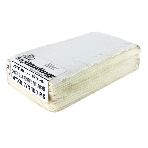 4" x 8-7/8" Crystal Clear Adhesive Vinyl Pockets 100pk