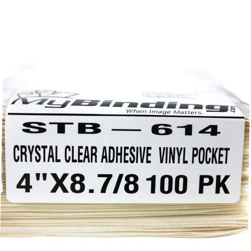 4" x 8-7/8" Crystal Clear Adhesive Vinyl Pockets 100pk