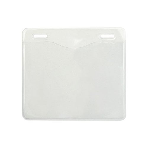 Event Size Clear Vinyl Badge Holders with 2 Slot Holes - 100pk
