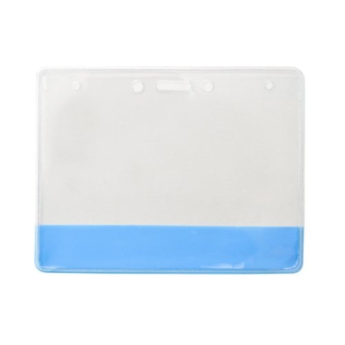 4" x 3" Vinyl Horizontal Badge Holders with Translucent Colored Bar - 100pk