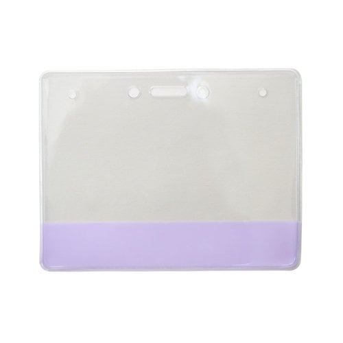 4" x 3" Vinyl Horizontal Badge Holders with Translucent Colored Bar - 100pk
