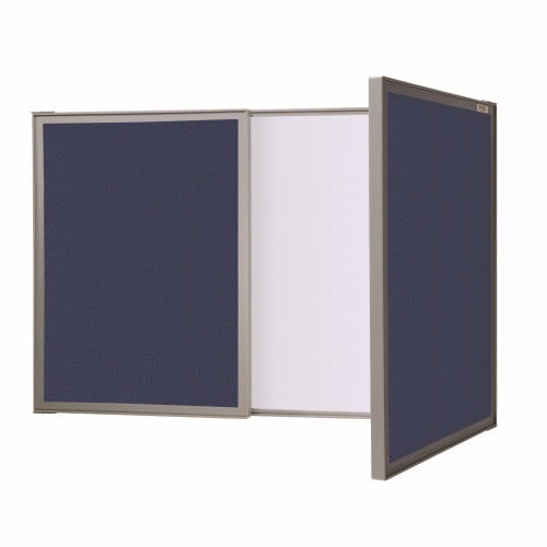 Ghent VisuALL PC Whiteboard Cabinets with Fabric Bulletin Board Exterior Doors
