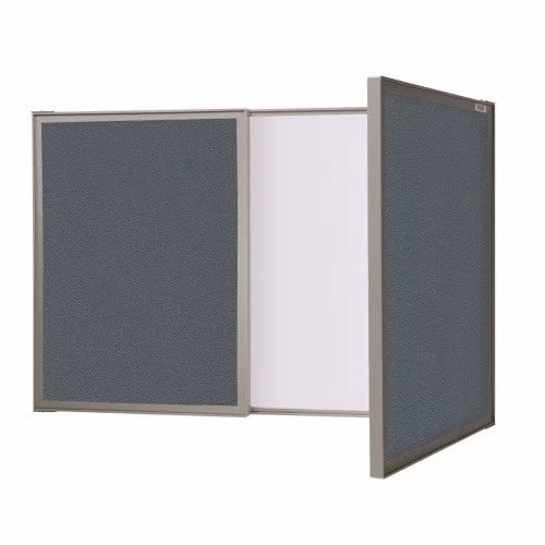 Ghent VisuALL PC Whiteboard Cabinets with Fabric Bulletin Board Exterior Doors