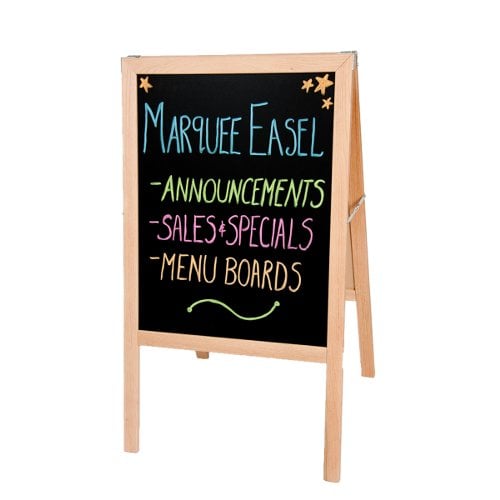 42" x 24" Two-Sided Black Dry-Erase Signage Easels