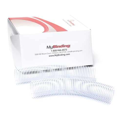 42mm White 4:1 Pitch Spiral Binding Coil - 100pk