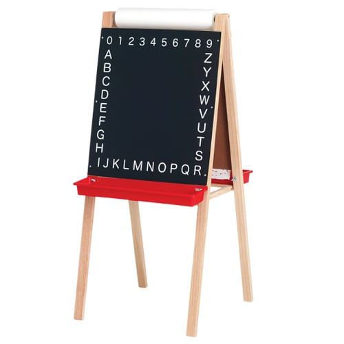 44" x 19" Dry-Erase/Alphabetic Chalkboard Child's Easel with Paper Roll