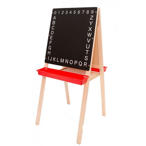 44" x 19" Magnetic Dry-Erase/Alphabetic Chalkboard Child's Easel