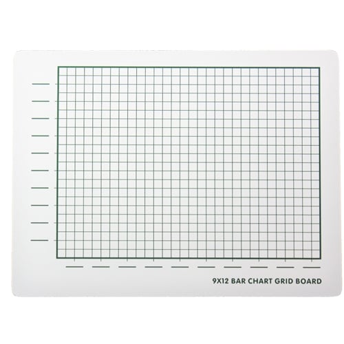 9" x 12" Two-Sided Bar Chart Grid/Plain Dry-Erase Lap Boards - 24pk