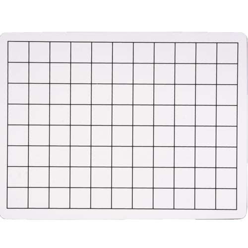 9" x 12" Two-Sided 1" Squares Grid/Plain Dry-Erase Lap Boards - 24pk
