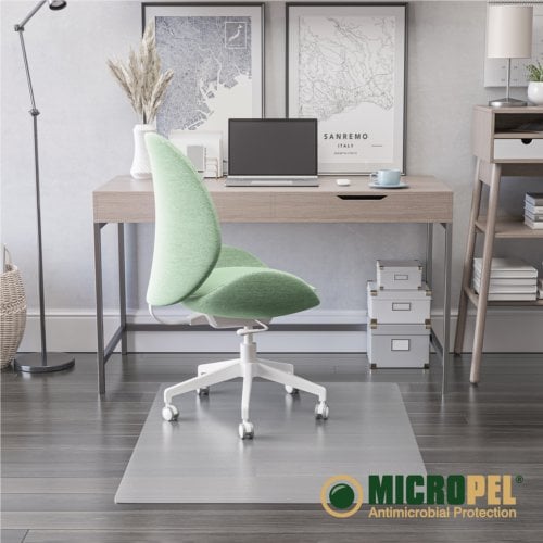 45" x 53" Deflecto® Antimicrobial EconoMat Chair Mat for Hard Floors Rectangle Shape with Straight Edges