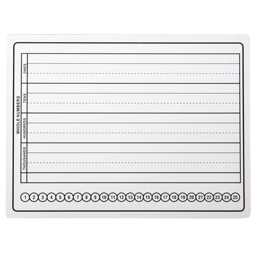 9" x 12" Two-Sided Dry-Erase Basic Skills Classroom Lap Boards for Writing and Math - 24pk