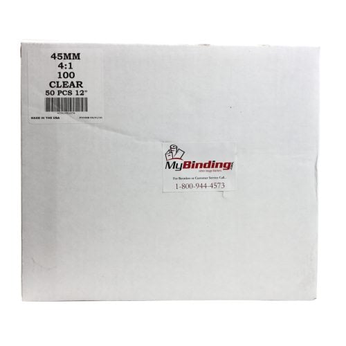 45mm Clear 4:1 Pitch Spiral Binding Coil - 100pk