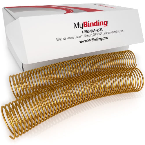 45mm Gold 4:1 Pitch Spiral Binding Coil - 100pk