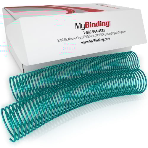 45mm Teal 4:1 Pitch Spiral Binding Coil - 100pk