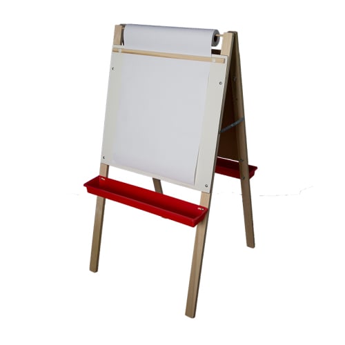 48" x 24" Adjustable Height Dry-Erase/Chalkboard Easel with Paper Roll