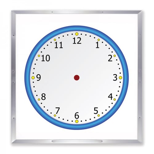 48" x 48" Blank Clock Face Dry-Erase Board with Aluminum Frame