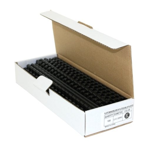 5/16" Black Plastic Binding Combs - 100pk