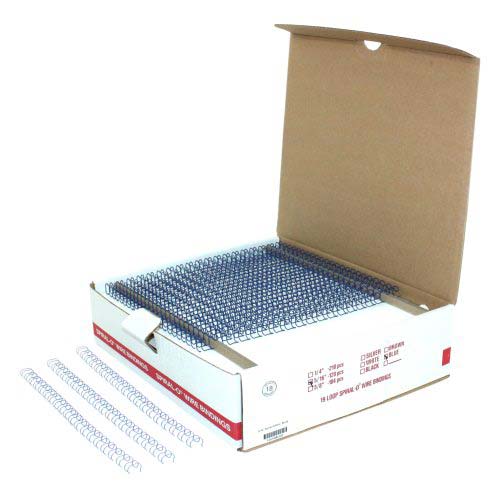 5/16" Blue Spiral-O 19 Loop Wire Binding Combs - 100pk